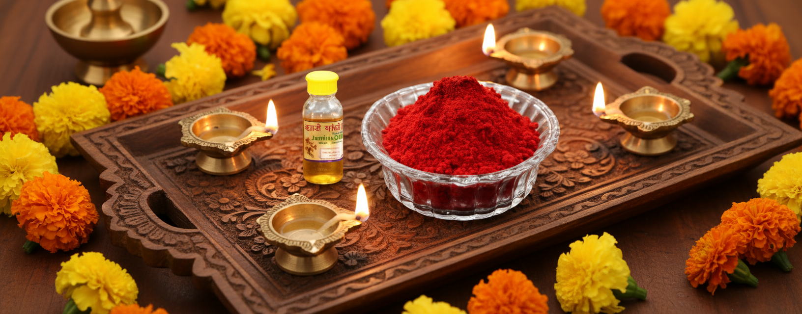 Sindoor and Jasmine Oil