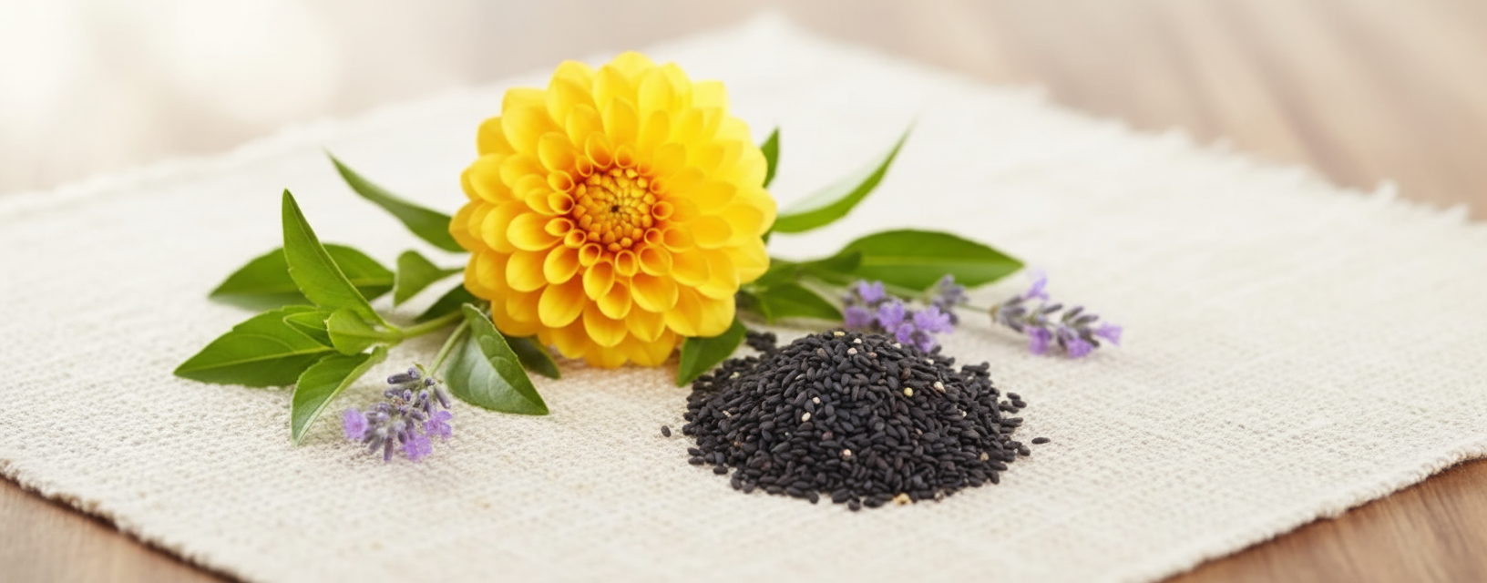 Black Sesame & Yellow Flower