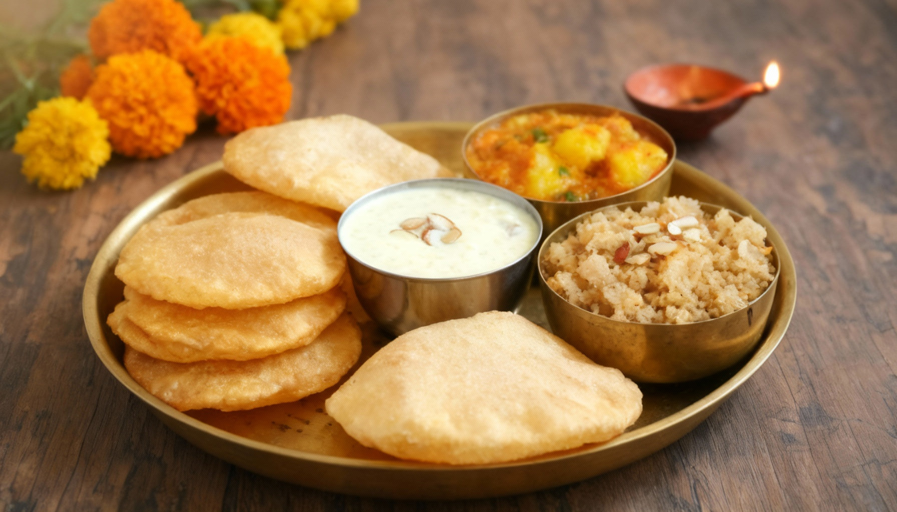 Halwa–Puri / Kheer Bhog
